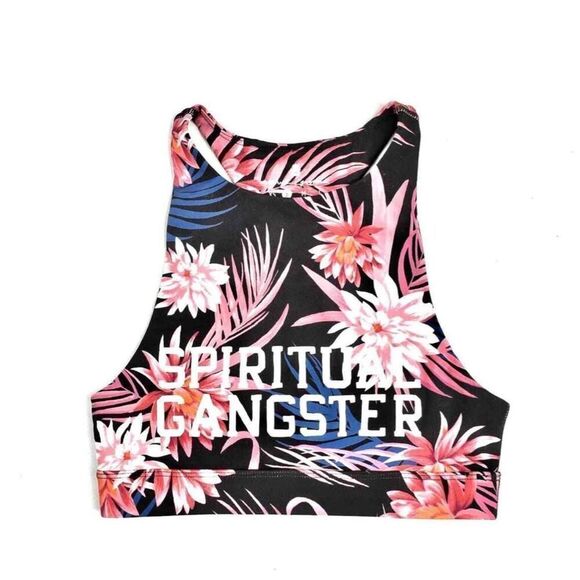Spiritual Gangster Varsity Floral High Neck Sports Bra - Picture 1 of 8